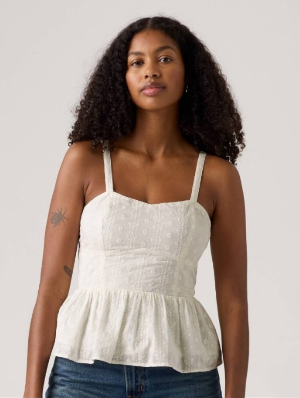 Levis Eyelet Peplum Tank Top
